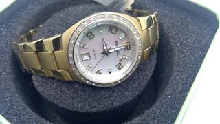 FOSSIL Lady's Wristwatch 110904 GOLD Stainless